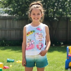 Place White Tank Top with shorts